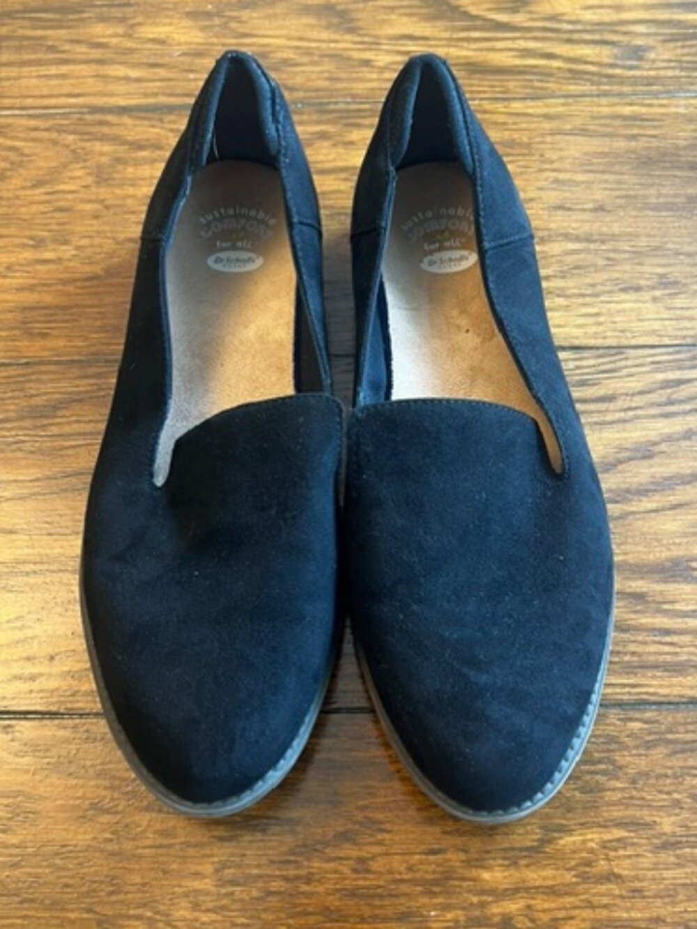Women's Dr. Scholl's Comfort Loafer, Size 9.5, Black, Suede feel, Ex Cond!